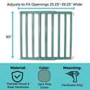 Toddleroo LuxeCraft Wood Baby Gate; 25.25"-39.25" Wide, 30" Tall, Green