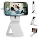 MOFT Phone Tripod Stand Selfie Stick for iPhone, Multi-Angles iPhone Stand, Lightweight & Portable Phone Holder, Strong Magnets, MOVAS Vegan Leather, Travel Essentials, Misty Cove (Without Card Slot)