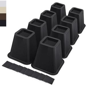 ANNKUT 6 Inch Heavy Duty Bed Risers, Furniture Risers for Desk, Chair, Table or Sofa, Couch Lift Risers, Supports up to 2200 lbs per Leg(3 Pack Black)
