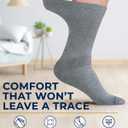 Pembrook Diabetic Socks for Men - 6 Pairs Crew Diabetic Neuropathy Socks for Men | Non Binding (Gray)