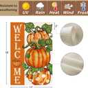 5 x Fall Pumpkin Garden Flag for Outside 12x18 Inch Double Sided, Welcome Autumn Thanksgiving Yard Outdoor Flag, Burlap Decorative Flag for home Garden Porch lawn (Yellow3)