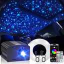 Car Starlight Headliner Kit, Twinkle & Sound Activated RGBW 16W 600pcs*0.02in*9.8ft Fiber Optic Starlight Kit with APP& Remote Controlled, Star Lights for Ceiling Car Roof/ Home Decor