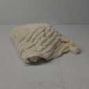 Honeydak Ribbed Rabbit Fur Stuffed Animal Storage Bean Bag Chair Cover (No Filler) Comfy Bean Bag Cover Without Filling or Home Bedroom Decor Organizing Plush Doll Textile Holder(Creamy White, L)