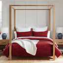 Levtex Home - Cross Stitch Velvet Red Quilt Set - Twin Quilt + One Standard Pillow Sham - Cross Stitched Pattern - Quilt Size (68x86in.) and Pillow Sham Size (26x20in.) - Reversible