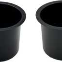 SEETOOOGAMES Jumbo Aluminum Drop-in Poker Table Cup Holder Insert (Pack of 2) (Black)