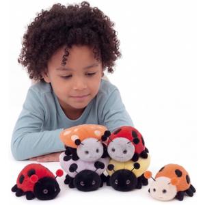 MaoGoLan 6Pcs Bulk Ladybug Stuffed Animals,4.7 inches Small Ladybird Plush Toys for Insect Lover,Colorful Mini Lady Beetle Plushies for Theme Party Decorations,Baby Shower, Classroom Prize