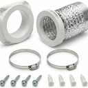 Magnetic Dryer Vent Kit for Tight Spaces - Self-Aligning Mag-Snap Connector, Heat Resistant & Flame Retardant ABS, Airtight Seal, Includes 4" x 2.6ft Flexible Duct & Clamps (Zinc White)