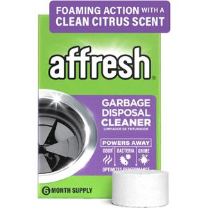 Affresh Garbage Disposal Cleaner, Helps Power Away Odor Causing Bacteria, Debris & Grime in Grind Chamber, Impeller & Drain Pipe, 6 Tablets, 6 Month Supply