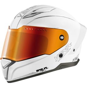 YEMA DOT Approved Full Face Motorcycle Helmet for Adults - Lightweight Moped & Street Bike Helmet with Adjustable Vents，Comfortable for Scooter, Cruiser (White, M)