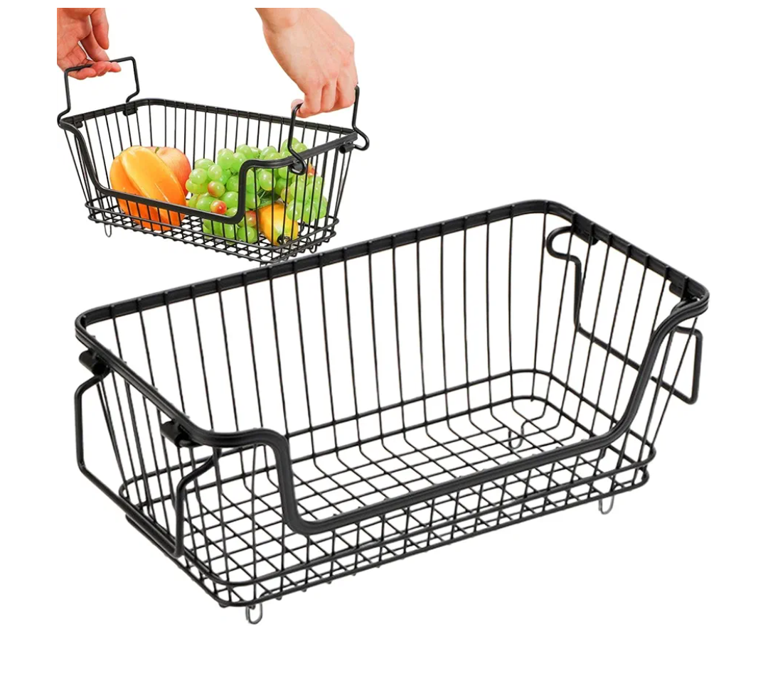 Stackable Freezer Bins, Chest Freezer Baskets, Deep Freezer Organizer, Freezers Storage Bins, Deep Freezers Storage Baskets with Stackable Design, Handles, and Optimal Capacity