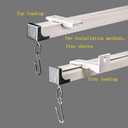 3.6ft Upgraded Aluminum Curtain Track, Can be Used as an Extension Track Rod, Ceiling or Wall mount, Living Room or Picture Windows and Room Divider with Runners and Hooks (White)