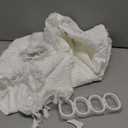 White Shower Curtain Fabric Boho Shower Curtain Cloth Textured Tufted Chevron Elegant Shower Curtains Waterproof for Bathroom 72" x 72"