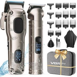 VGRPRO Hair Clippers for Men Professional, Cordless Hair Clippers for Hair Cutting, Mens Clippers and Trimmers Set, Electric Hair Trimmer for Men with Package Box (Silver)