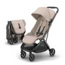 UPPAbaby Minu V3 Travel Stroller - Lightweight + Compact Design - One-Hand Fold + Unfold - from Birth + Overhead Compatible - Ada (Sandstone/Carbon Frame/Chestnut Leather)