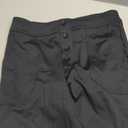 Womens Casual High Waist Straight Leg Pants Stretchy Button Business Dress Work Pocket Trousers M, Black