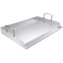 Universal Stainless Steel Cooking Griddle, Nonstick Flat Top Plate Insert for Gas Top Stove and Charcoal Grills, Tailgating, Camping and Parties, 23" x 16" Plancha Para Cocinar