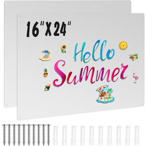 Ireer 2 Pcs 16 x24" Magnetic Board-memo Board for Home, Office, Kitchen and Classroom-Magnet Bulletin Board Display Magnetic Letters Numbers Animal, Calendar, Notes, Photos, Suitable for Wall (Gray)