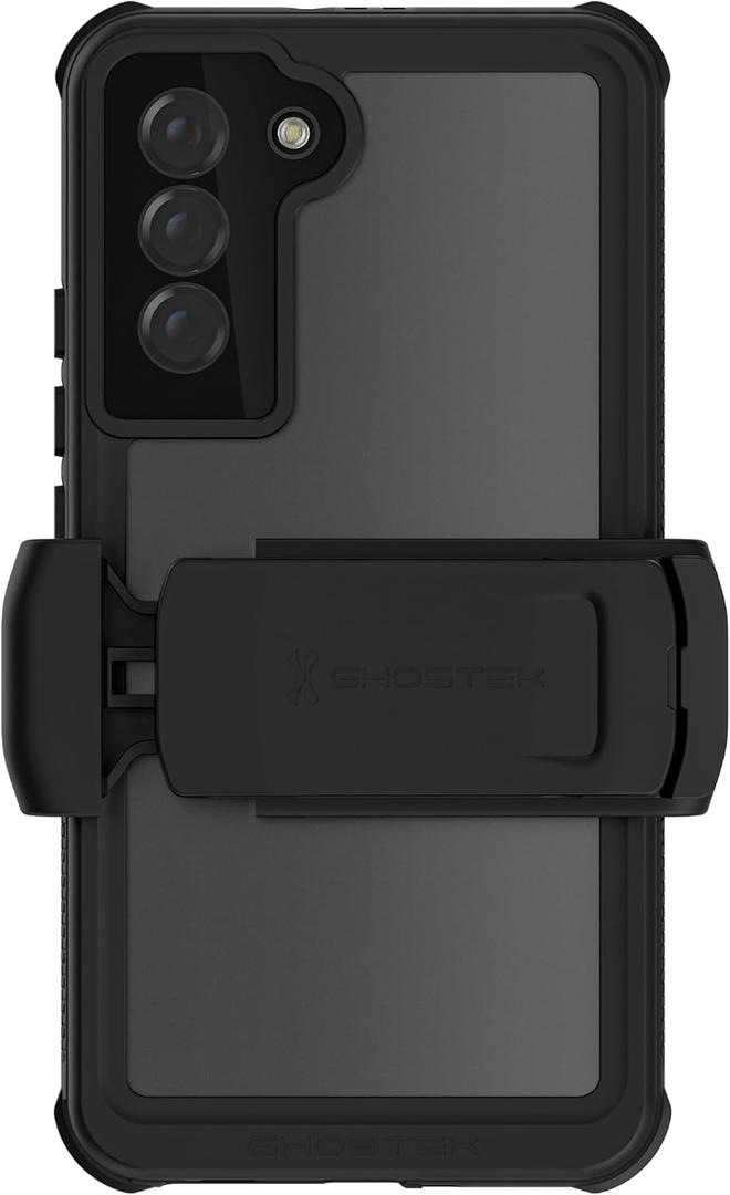 Ghostek NAUTICAL Galaxy S22 Plus Waterproof Case with Screen Camera Protector, Belt Clip Holster Heavy Duty Protective Full Body Phone Cover Designed for 2022 Samsung Galaxy S22+ 5G (6.6 inch) (Clear)
