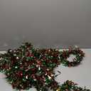 50Ft Christmas Tree Tinsel Garland Decorations, Red and Green Christmas Metallic Twist Garland Hanging Decorations for New Year Party Birthday Holiday Indoor Outdoor Supplies