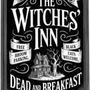 Stay for a Spell the Witches Inn Metal Sign for Bed and Breakfasts Halloween Inns Haunted Hotels Themed Lodgings Halloween Parties Restaurants Homes and Shops 8x12 Inch (oiu-51)