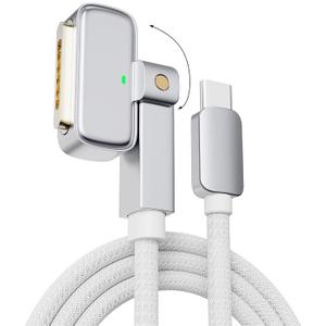 140W USB-C to Magnetic 3 Cable180 Magnetic 3 Cable for MacBook Air Pro Charger,6.6FT Compatible with Air (15''/13'' M4 2025, M3 2024, M2 2023, 2022), Pro (16"/14" 2024/2023/2021) 2M White