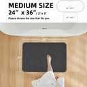 TYUU Bath Mat, Bathroom Rugs Non Slip Washable Thin Absorbent Quick Dry Bath Mat Fits Under Door Bathroom Floor Mat Perfect for Bath, Shower, or Sink 24"x36" Dark Grey