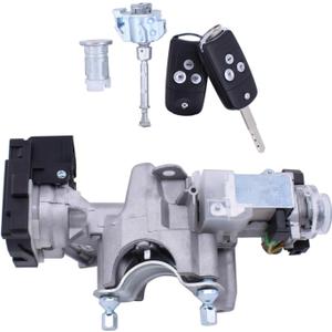 MOTOKU Ignition Switch and Door Lock Cylinder Key Shell Set for Honda Civic 2012-2015
