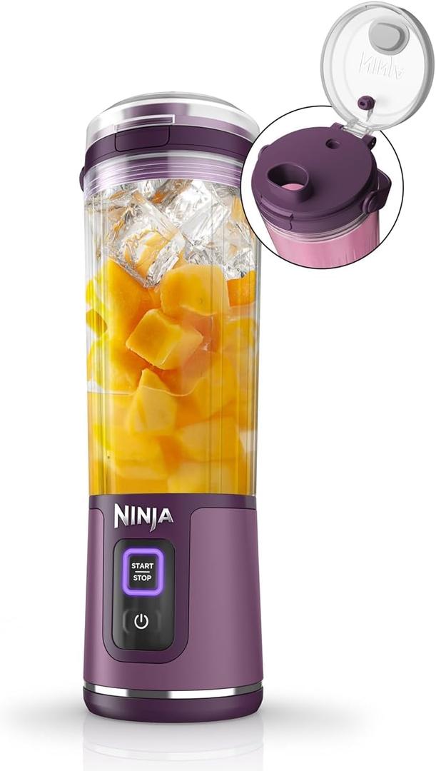 Ninja BC151PR Blast Portable Blender, Cordless, 18oz. Vessel, Personal Blender-for Shakes & Smoothies, BPA Free, Leakproof-Lid & Sip Spout, USB-C Rechargeable, Dishwasher Safe Parts, Passion Fruit