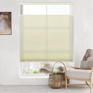 LazBlinds Top Down Bottom Up Cordless Cellular Shades, 39" W x 64" H, Cream | Light Filtering Honeycomb Shades Thermal Insulation Noise Reduction Blinds for Windows