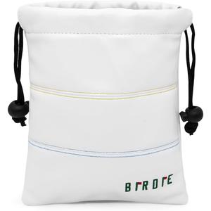 Golf Valuables Pouch, Leather Golf Tee Pouch with Drawstring Closure Golf Ball Tee Handbag Portable Golf Accessories (Birdie)