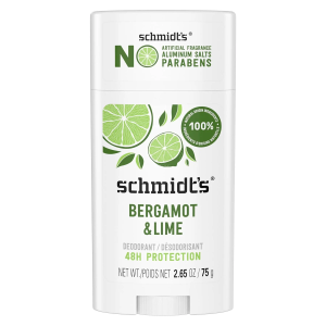 Schmidt's Aluminum Free Natural Deodorant Bergamot & Lime 2 count For Women and Men, with 24 Hour Odor Protection, Certified Cruelty Free, Vegan Deodorant, 2.65 oz