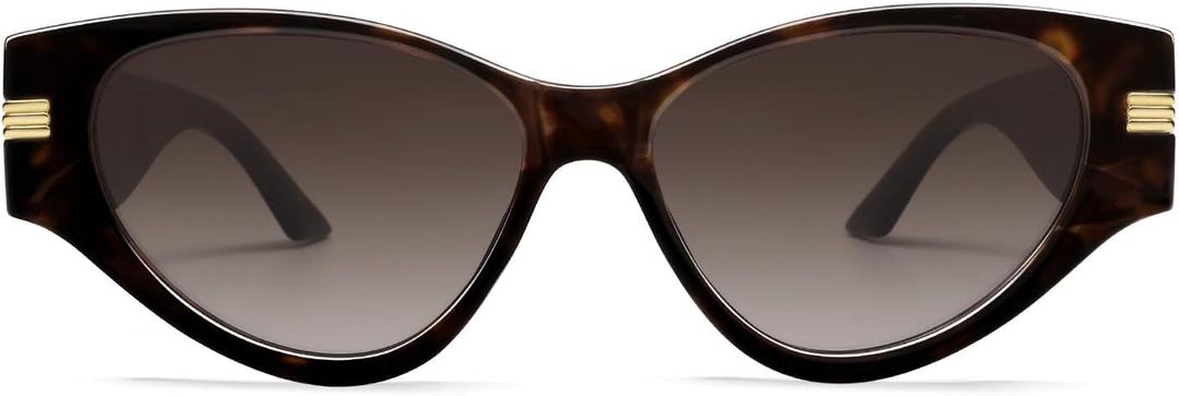Vintage Cat Eye Sunglasses for Women Trendy Cateye Frame Sunnies AP3720 (C2 Tortoise/Gradient Brown)