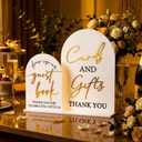 Amyhill 1 Set Acrylic Wedding Signs for Reception 8 10'' Cards and Gifts 5 x 7'' Please Sign Our Guestbook Sign with Stand Wedding Table Decor for Marriage Memorial Ceremony(Gold,Black,Classic)