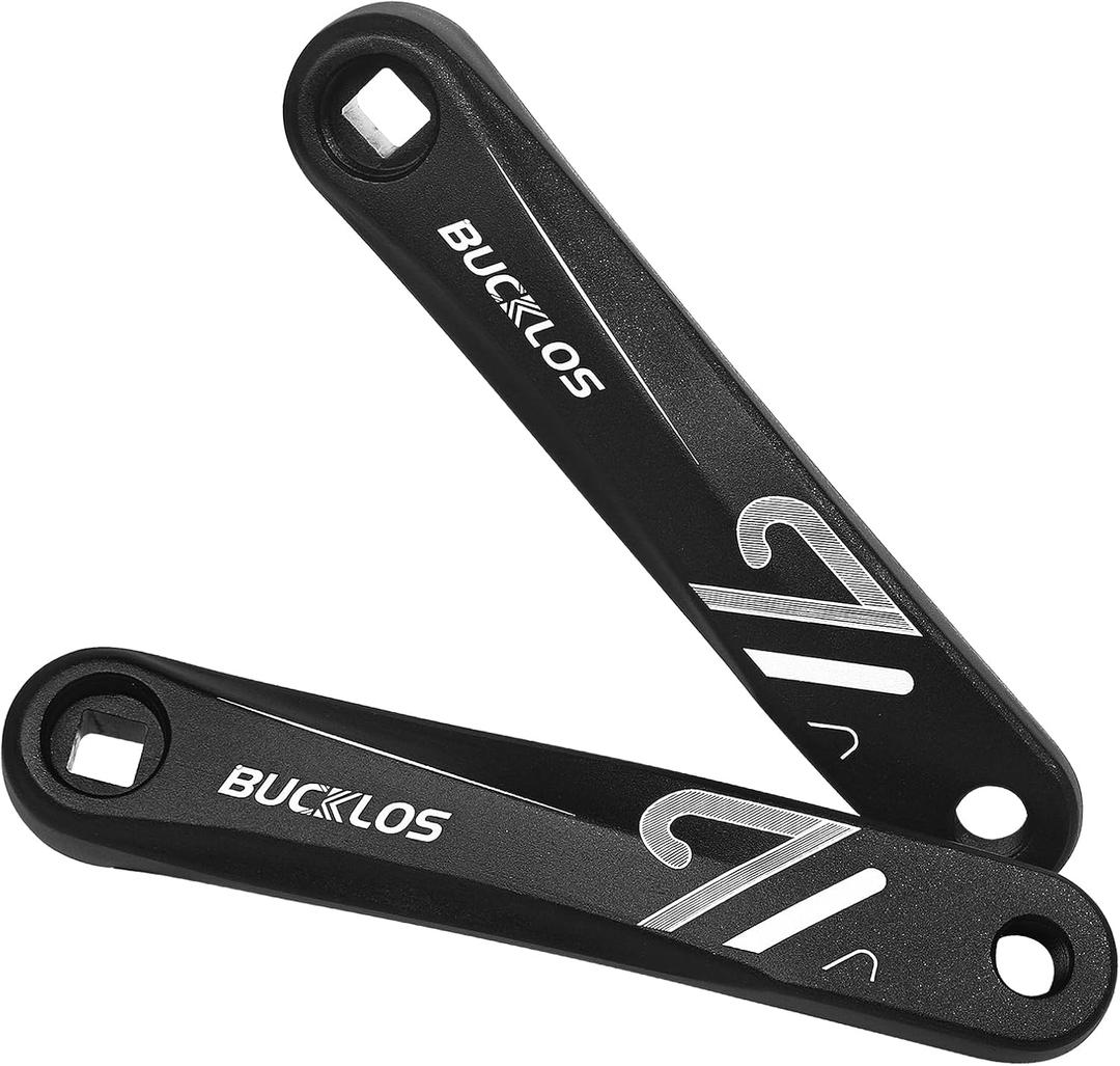 BUCKLOS Ebike Mountain Bike Square/Diamond/Hollow Crank Arm -152MM/170MM/175MM MTB Aluminum Bicycle CrankSet for Electric Bike/Road Bike/Commuter Bike/Exercise Bike/Fat Bike