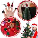 WILLBOND 120 Pcs Christmas Mini Santa Hat for Crafts Tiny Knit, Plastic and Plaid Hats Set Xmas Decoration for Christmas Tree Ornaments DIY Art, 6 Styles