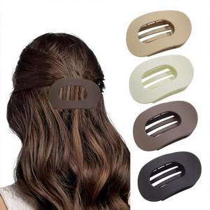 B.PHNE Flat Hair Claw Clips for Women,Matte Medium Hair Clips for Thick & Thin Hair- Comfortable Everyday Use for Office, Yoga, Party & Casual Styling (4PCS F)