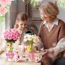 Hushee 4 Pcs Mother's Day Church Gifts Acrylic Heart Flower Vase for Best Mom Ever Mom Birthday Gifts Clear Heart Shaped Decoration Vase Bouquet Decor for Women Grandma Bookshelf Home Table Decor