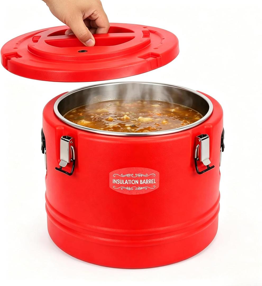 5.3 Gallon Insulated Soup Container, Thermal Hot & Cold Drink Container
