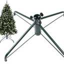 OVOV Christmas Tree Stand 4 Foot Base Iron Metal Bracket Rubber Pad with Thumb Screw (19.7") (Green)