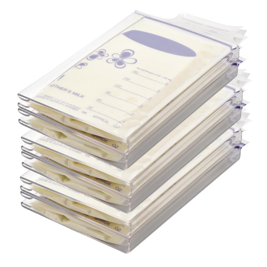 4-Pack Freeze Flat Breast Milk Storage Bag |Breastmilk Freezer Flattener Kit Make Mother's Milk Bags Organizer Even to Save Refrigerator Space | Fit 3 4 5 6oz, 6.3"x3.66"x0.78"in
