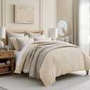 Levtex Home Cloud Waffle King/Cal King Comforter Set (106x94in) with 2 Pillow Shams (36x20in) - Solid Waffle Cotton Texture - Undyed Cream - Cotton King Size Comforter Set - Soft, Pre-Washed