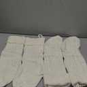 XIMISHOP 4PCS White Christmas Stockings, 18inch Large Personalized Cable Knitted Xmas Hanging Stocking Decorations with Name Tags for Holiday Christmas Party Family Decor