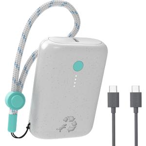 Nimble Champ Portable Charger, 10,000mAh Power Bank Fast Charging, 20W Dual USB-C Battery Pack with Cable, Travel Essential Power Bank for iPhone Laptops Galaxy Tablet Pixel iPad Macbook Kindle Airpod (Luna White)