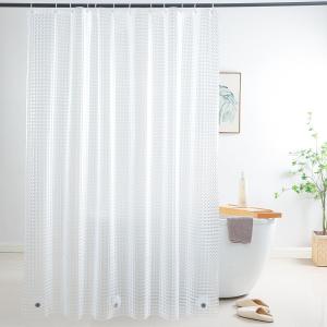 Shower Curtain Liner 74 Inches Long, EVA Heavy Duty Clear Shower Liner with 3 Strong Weights, 3D Square, 72 x 74 Inch