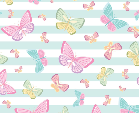 YULEEE Butterfly Duvet Cover Set Twin Size - Pink Bedding for Kids, Blue Stripes Quilt Cover with Zipper Closure, 3 Piece Reversible Comforter Cover Set(1 Duvet Cover + 2 Pillowcases)