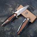 folding pocket knife for men4in d2 tool steel blade,liner lock layers g10 handle,outdoor survival edc tool camping hunting knives with clip (brown)