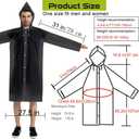 Rain Coats (2 Pack) - Reusable EVA Rain Ponchos For Adults Rain Jackets Raincoats For Men Women (One Size, Black)