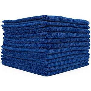 The Rag Company - All-Purpose Microfiber Terry Cleaning Towels - Commercial Grade, Highly Absorbent, Lint-Free, Streak-Free, Kitchens, Bathrooms, Offices, 300gsm, 16in x 16in, Royal Blue (12-Pack)