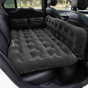 Car Air Mattress Bed: Inflatable Back Seat Air Mattress for Car, Thick Camping Sleeping Pads with 2 Pillows & Air Pumps, Fits Sedan/Truck/SUV, Black