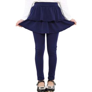 RieKet Girls School Uniform Pants Warm Stretchy Athletic Leggings with Skirt 2-14 Years, Navy) 